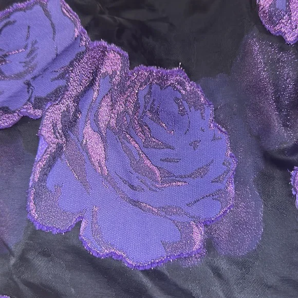 Vintage purple roses party dress, or every day with a sweater - Picture 2 of 6